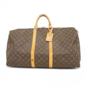 LOUIS VUITTON Brown Monogram Keepall 55 Boston Bag